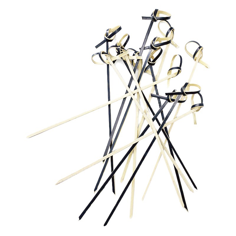 Palo de La Flor palo de bambú verde personalidad creativa desechable palo de fruta tijeras palo rojo y negro palo de la flor 100 unids/bolsa