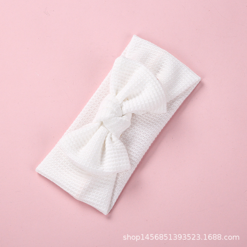 Tocado para bebé, diadema tipo waffle de lana, arco de punto, banda de pelo para niños, venta al por mayor para comercio exterior.