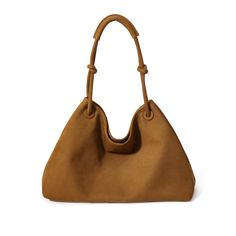 ZAMO Top-Grain Leather Tote Bag for Women, Large-Capacity Vintage Commuter Shoulder Handbag - Thumbnail 6