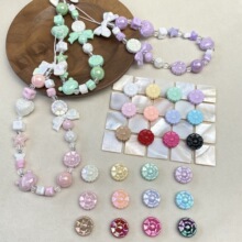 亚克力新款竖孔小雏菊diy/头饰手机链钥匙扣饰品配件材料散珠批发