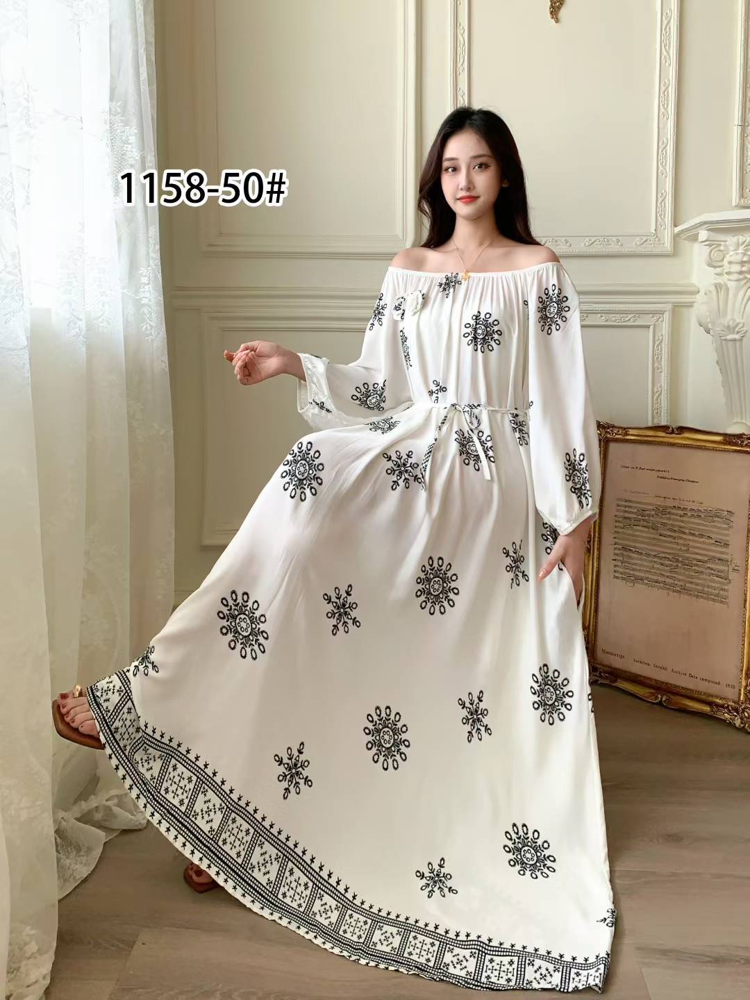 Ropa de mujer de talla grande transfronteriza europea y americana, vestido informal de algodón largo hasta la rodilla, holgado y cómodo, para verano, ropa de maternidad.