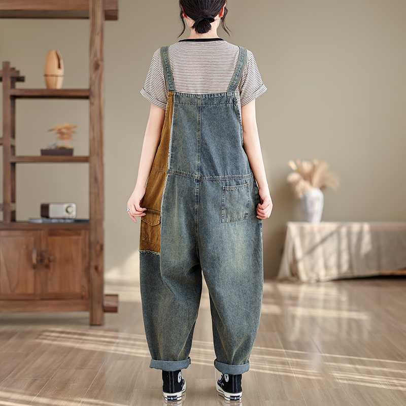 Summer denim overall, trousers, flashlight, (Physicals), plus size, oversize