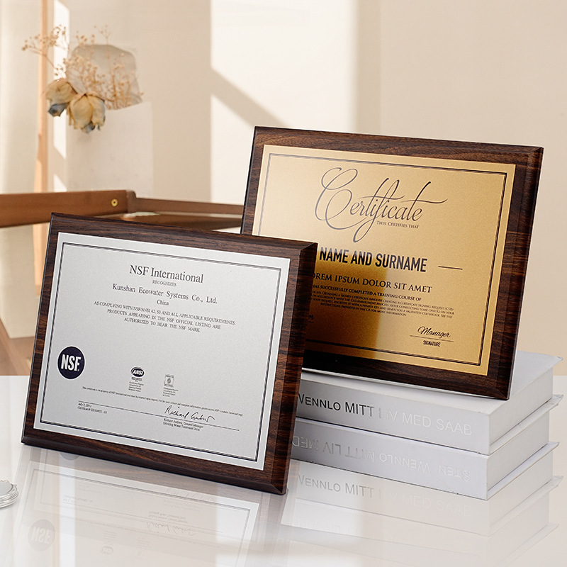 Imitation Walnut Creative Aluminum Medal Authorized Honorary Franchisee Plaque Listing Agency Certificate Chamber of Commerce Medal