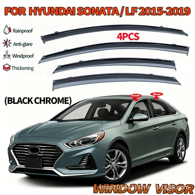 Cross-Border Applicable for Rain shield - cross-border-precision-labeling-without-car-logo-sonata-9th-generation-mk7-lf-2015-2019-with-black-bright-strips-rain-shield