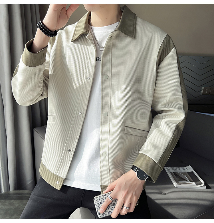 Color Block Blazer For Men Stylish Casual Autumn Jacket_voghion.com