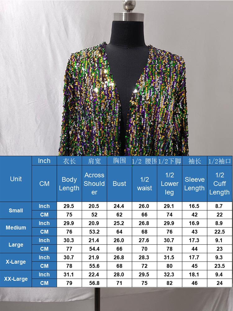 Capa Chaqueta con Lentejuelas de Poliéster Bordado para Fiesta y Espectáculo image 4