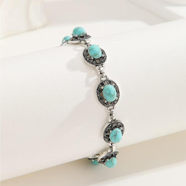 Fashionable universal elegant ethnic turquoise bracelet