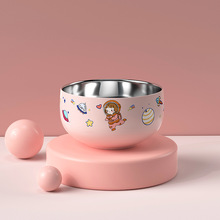 家用316不锈钢食品级宝宝辅食碗便携式儿童双层防摔防烫加厚饭碗