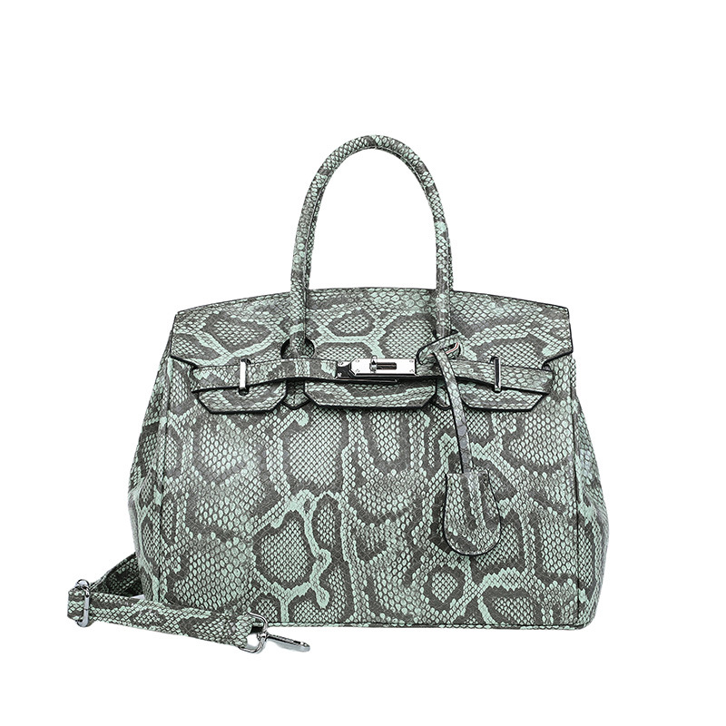 Amazon venta caliente de alta gama patrón de pitón bolso portátil Tote para mujer de alta calidad de gran capacidad bolso de mensajero de un solo hombro