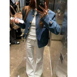 法式复古高级感小香风外套女春秋季短款立领开衫休闲百搭上衣夹克