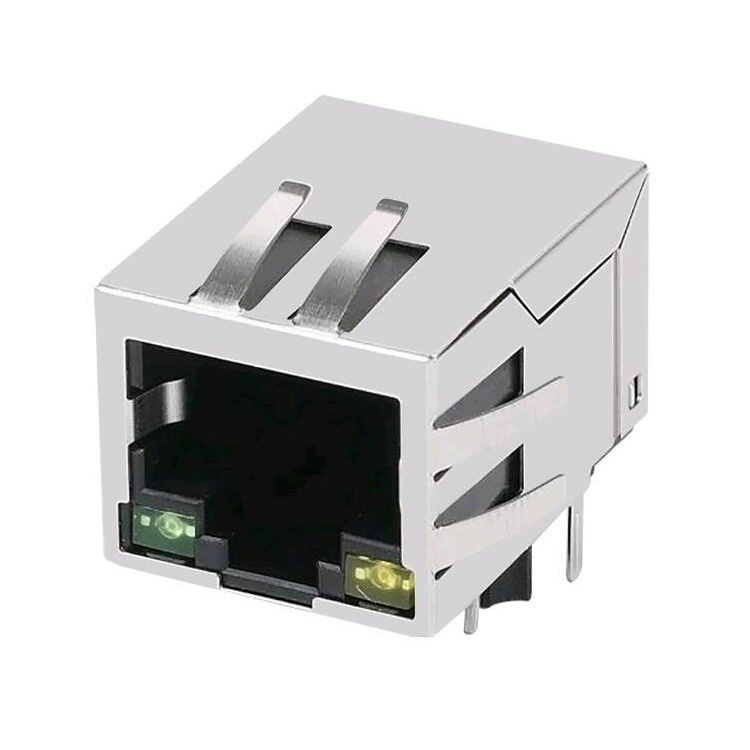 Производитель поставляет сетевой разъем KLU1S041C-43 LF с подсветкой 100M RJ45 разъем