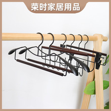 厂家直批实木铁艺衣架宽肩防滑无痕衣服撑衣帽间无痕衣挂裤架带杆