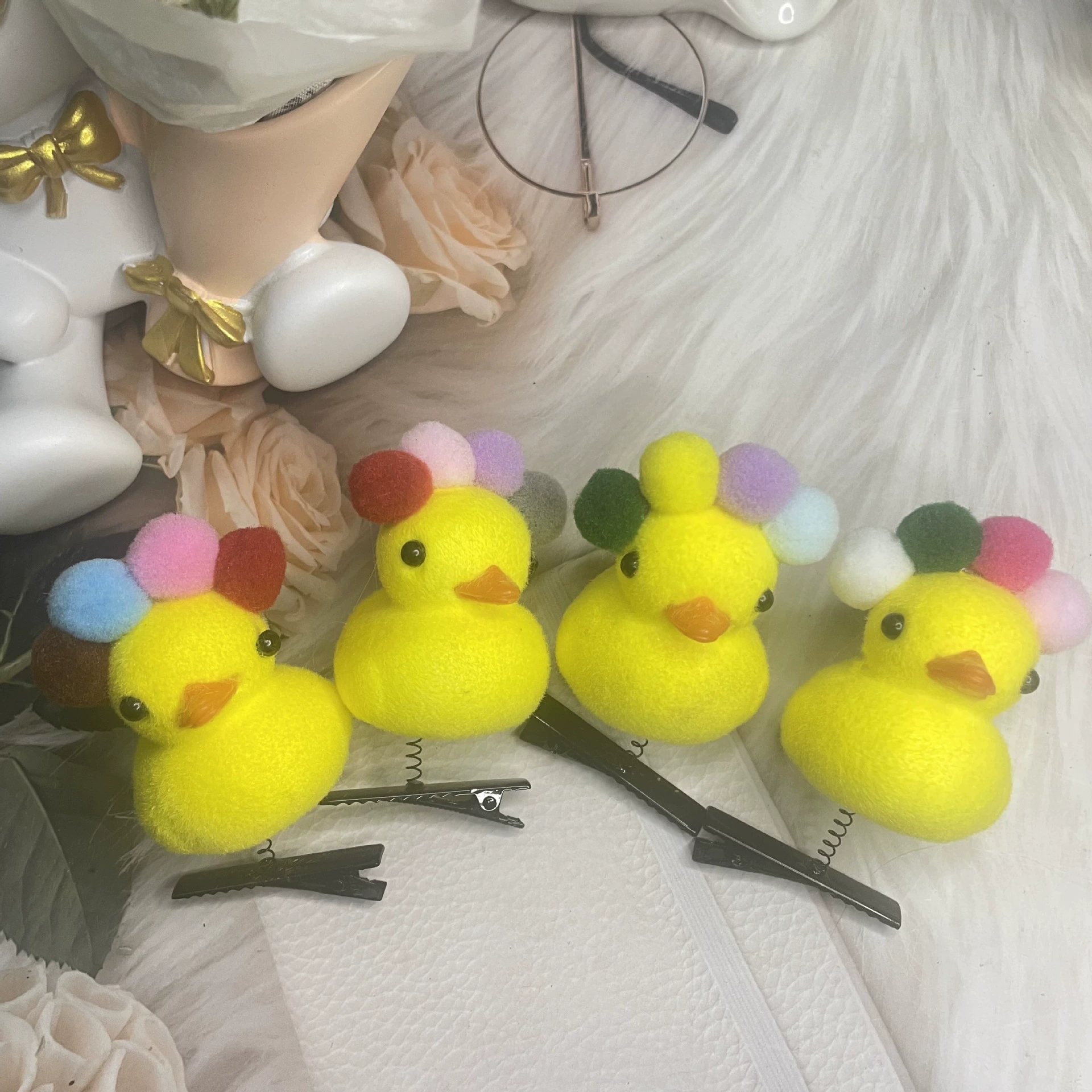 Зажим для волос (B.Duck) Жёлтая утка, милый аксессуар для детей, 4 × 2 × 5 см
