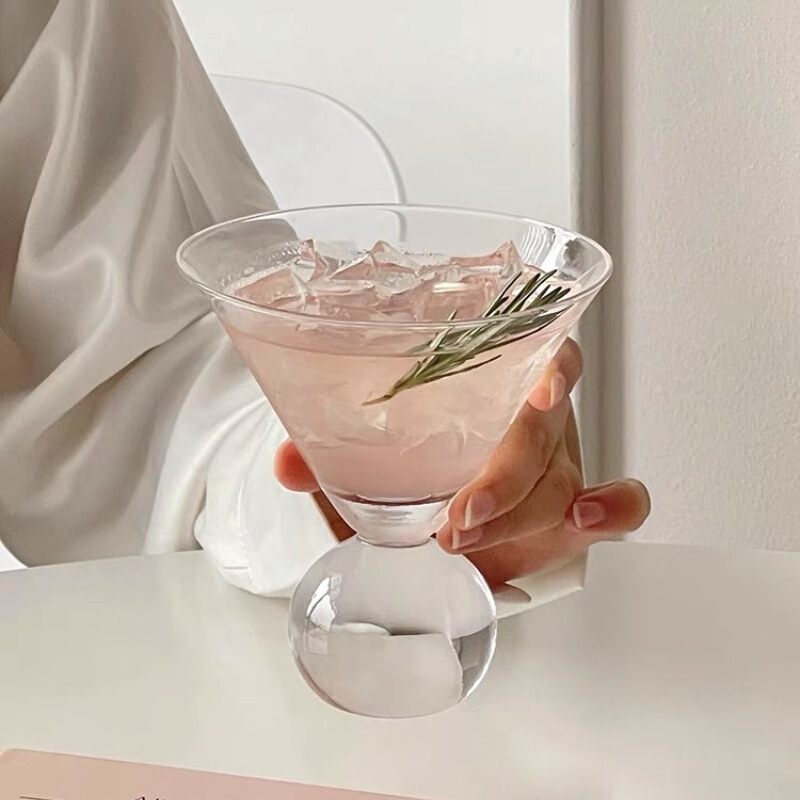 日本式ビーズポイントマティーニカップ背の低いカクテルカップシャンパンカップ薄いガラスカップコーヒーカップ感グラス|undefined