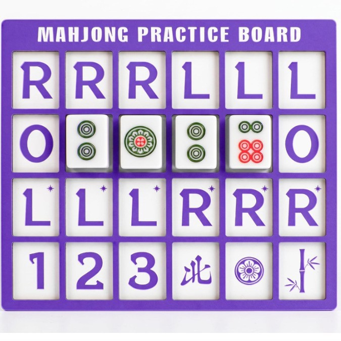 American-Style Single-Player Mahjong Practice Board, Double-Layer Wooden Beginner Mahjong Positioning Aid, Mahjong Layout Training Tool