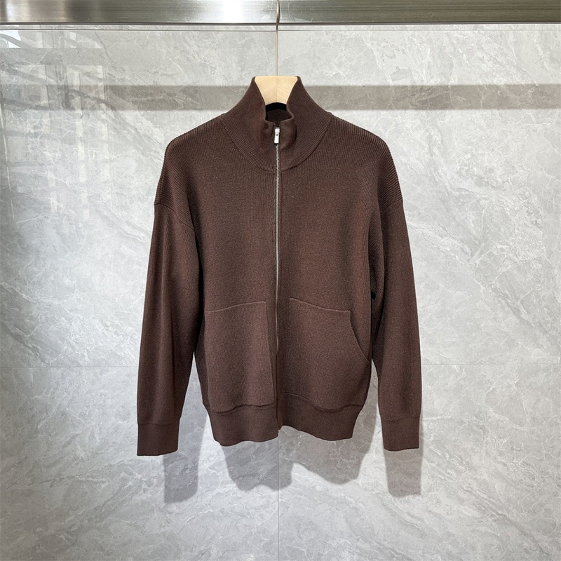 秋冬の新型の軽くて豪華な立襟のメリヤスのカーディガンのコートの男性のタイプは簡単で百合のビジネス風のファスナーの純色のセーターの男性に似合います。|undefined