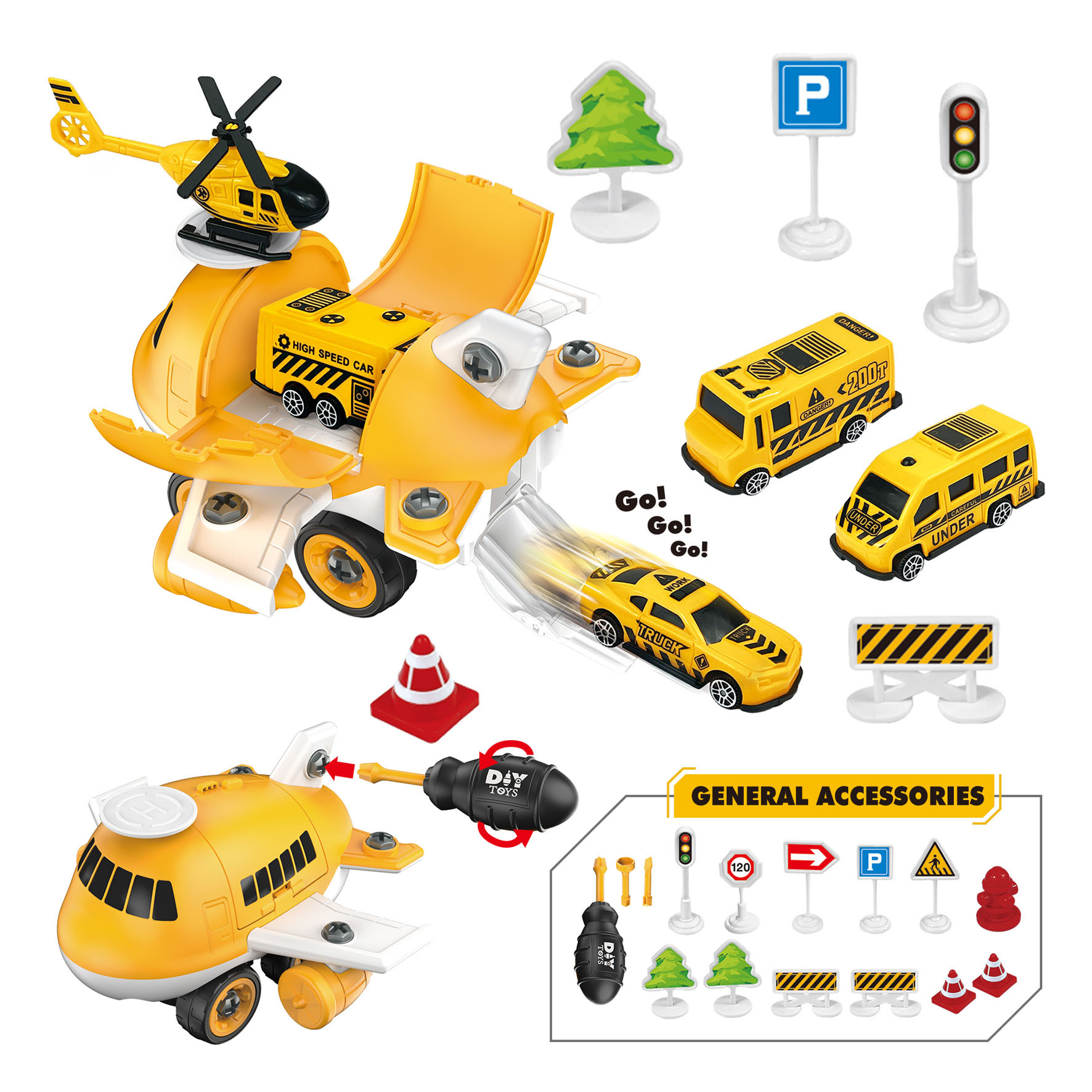Nuevos productos de venta en caliente transfronteriza almacenar aviones puzzle juguetes DIY coche de montaje para niños sitio de construcción escenario coche de aleación image 6