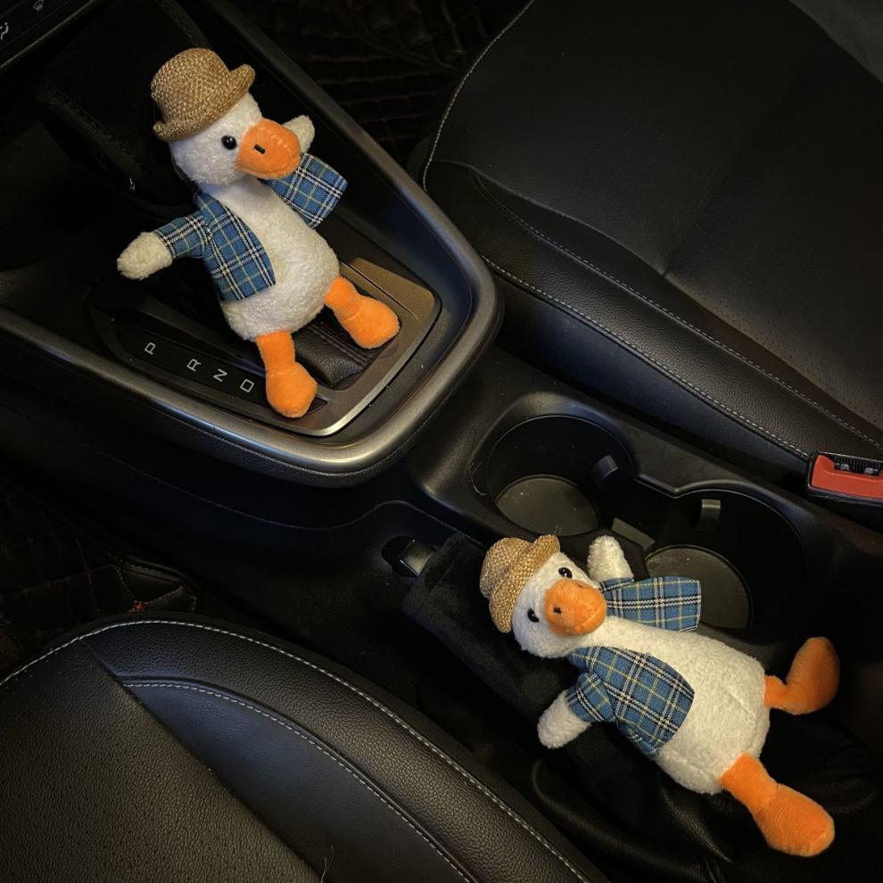 Little Dinosaur Car Gear Shift Cover, Gear Lever Protective Cover, Manual and Automatic Gear Cover, Universal Cute Handbrake Cover Set