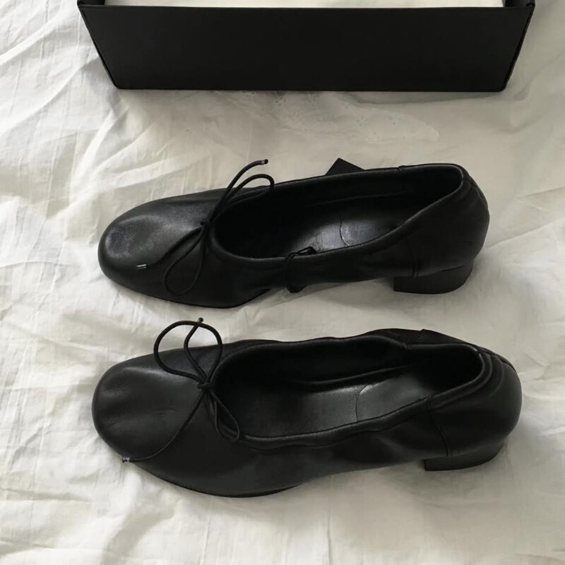Genuine leather Korean-style bowknot shallow-toe flats, women's work shoes, round-toe, chunky-heel ballet flats, high-heeled Mary Jane shoes Genuine leather Korean-style bowknot shallow-toe flats, women's work shoes, round-toe, chunky-heel ballet flats, high-heeled Mary Jane shoes
