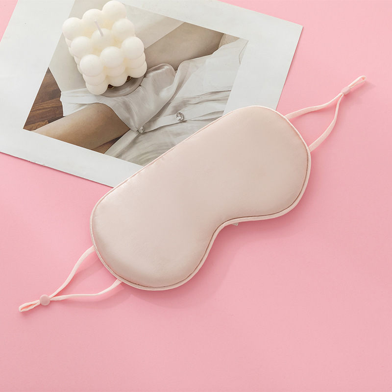 Transfronterizo 16mm orejas colgantes de seda doble cara dormir máscaras de ojos de seda viajar logotipo de impresión al por mayor