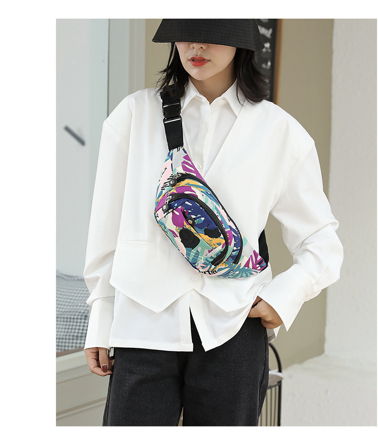 Women's casual crossbody bag, fashionable and versatile sports single-shoulder waist bag, nylon water-resistant cross-border wholesale and consignment undefined