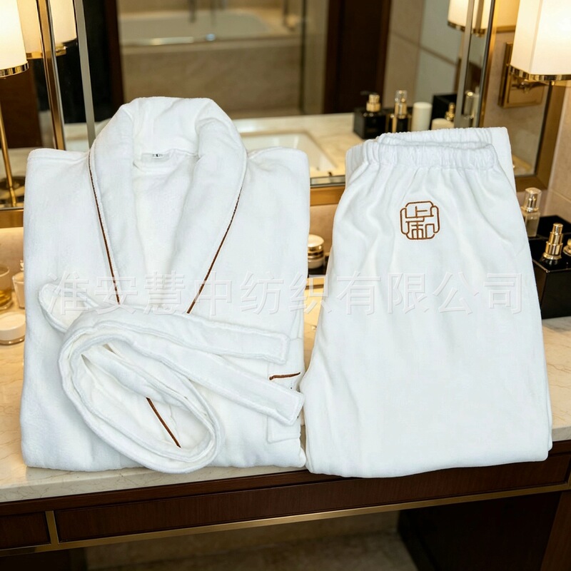 Pure cotton beauty spa club white bathrobe hotel spa bathrobe cut velvet robe custom logo foreign trade Pure cotton beauty spa club white bathrobe hotel spa bathrobe cut velvet robe custom logo foreign trade