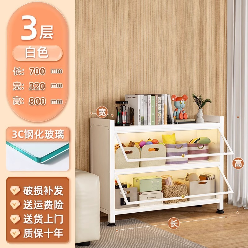 家庭用スチール本棚リビングルームドア防塵収納キャビネット多層子供用本棚床置きディスプレイキャビネット収納キャビネット|undefined