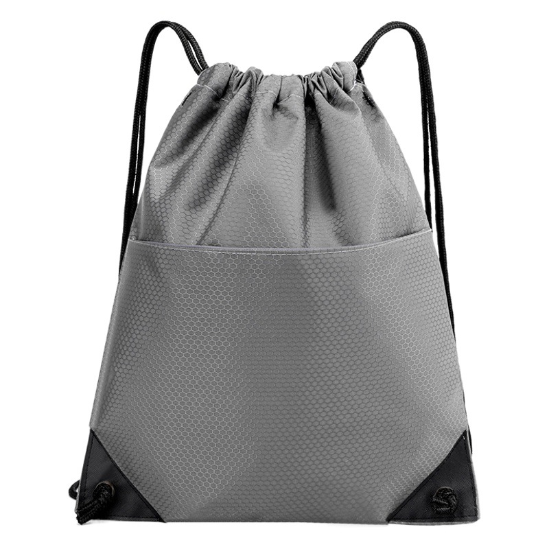 Gran capacidad Oxford tela simple cordón mochila 600d fútbol patrón en stock al aire libre mochila impermeable cordón bolsa