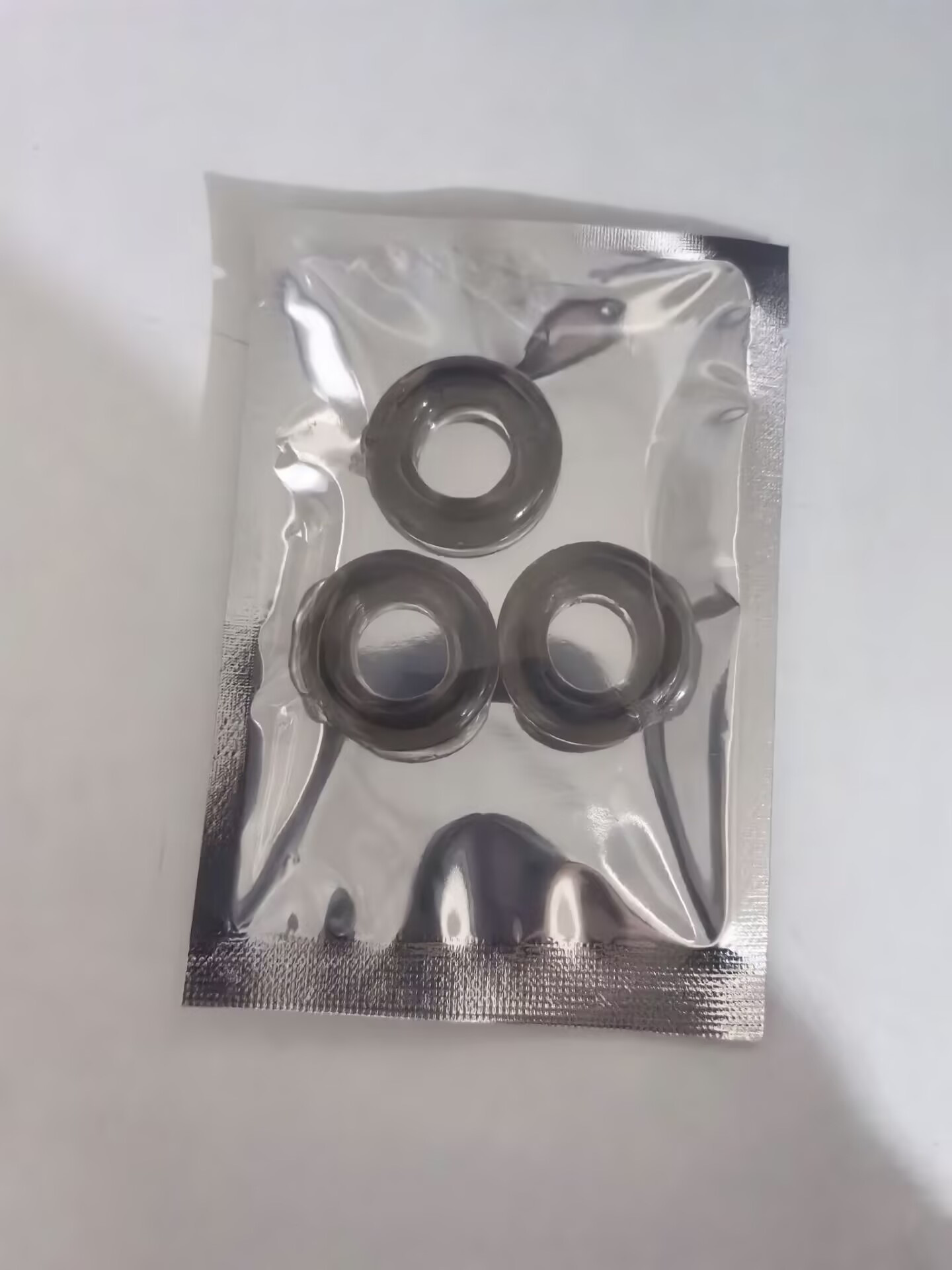 Snowflake Locking Delay Ring Set, 3-Pack TPE Cock Rings, Transparent — detail image 1