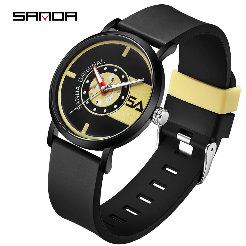 Sanda nuevo reloj electrónico Escala de silicona Roja En Línea 3217 moda estilo simple impermeable hombres y mujeres reloj