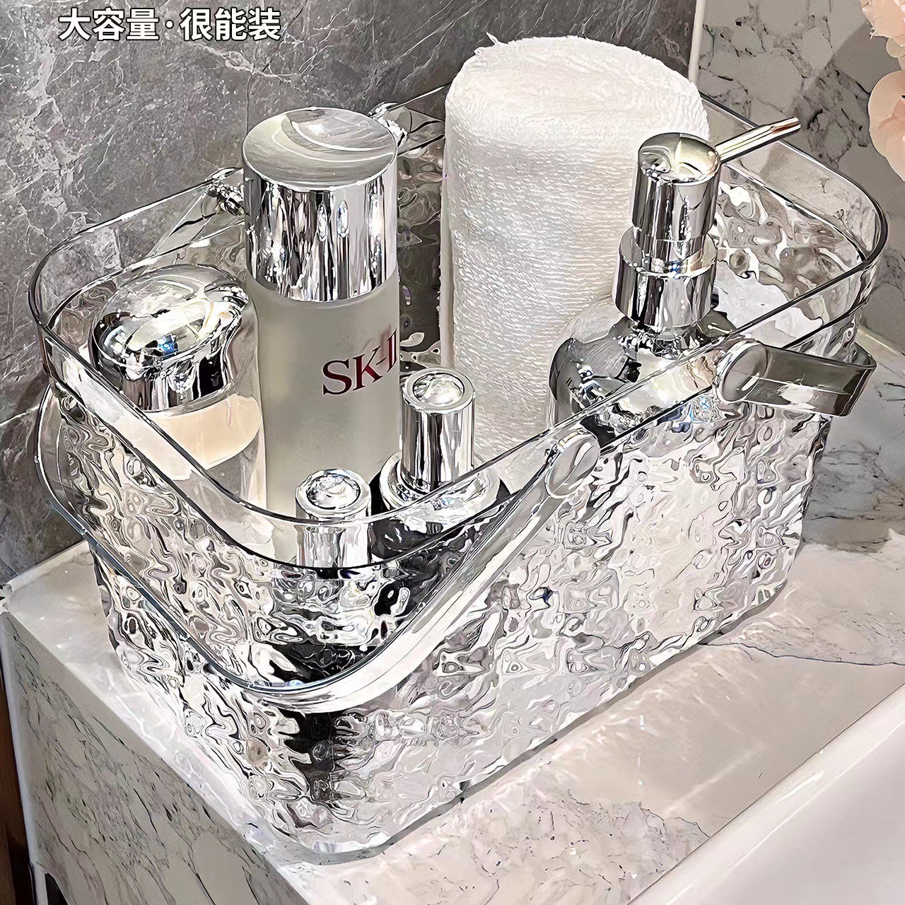 Shower travel basket hygiene supplies storage basket bathroom shower transparent bath storage box basket basket shower basket