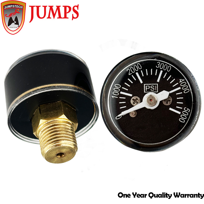 厂家供应25mm 5000psi小型气压表高压微型表M10*1指针式气压表