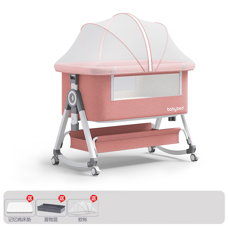 Cama de recién nacidos empalmados, cama de bebé, cama de cuna móvil, cama plegable multifuncional portátil 2 - en - 1