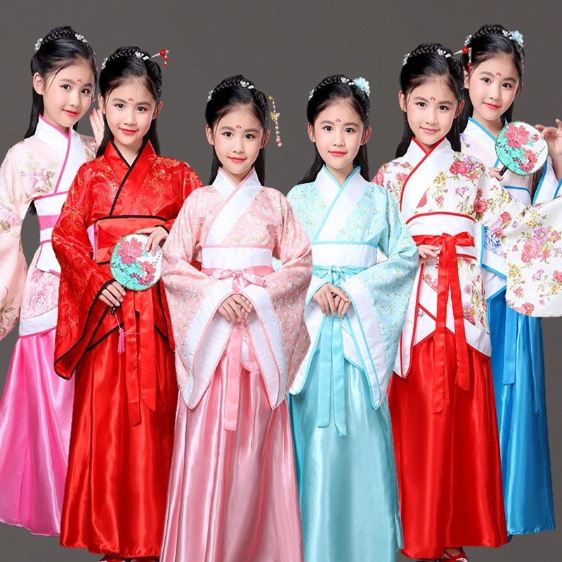 Children's Ancient Fairy Dress Han Dynasty Princess and Concubine Improved Little Girl Photo Studio Performance Photo Dance Performance Costume