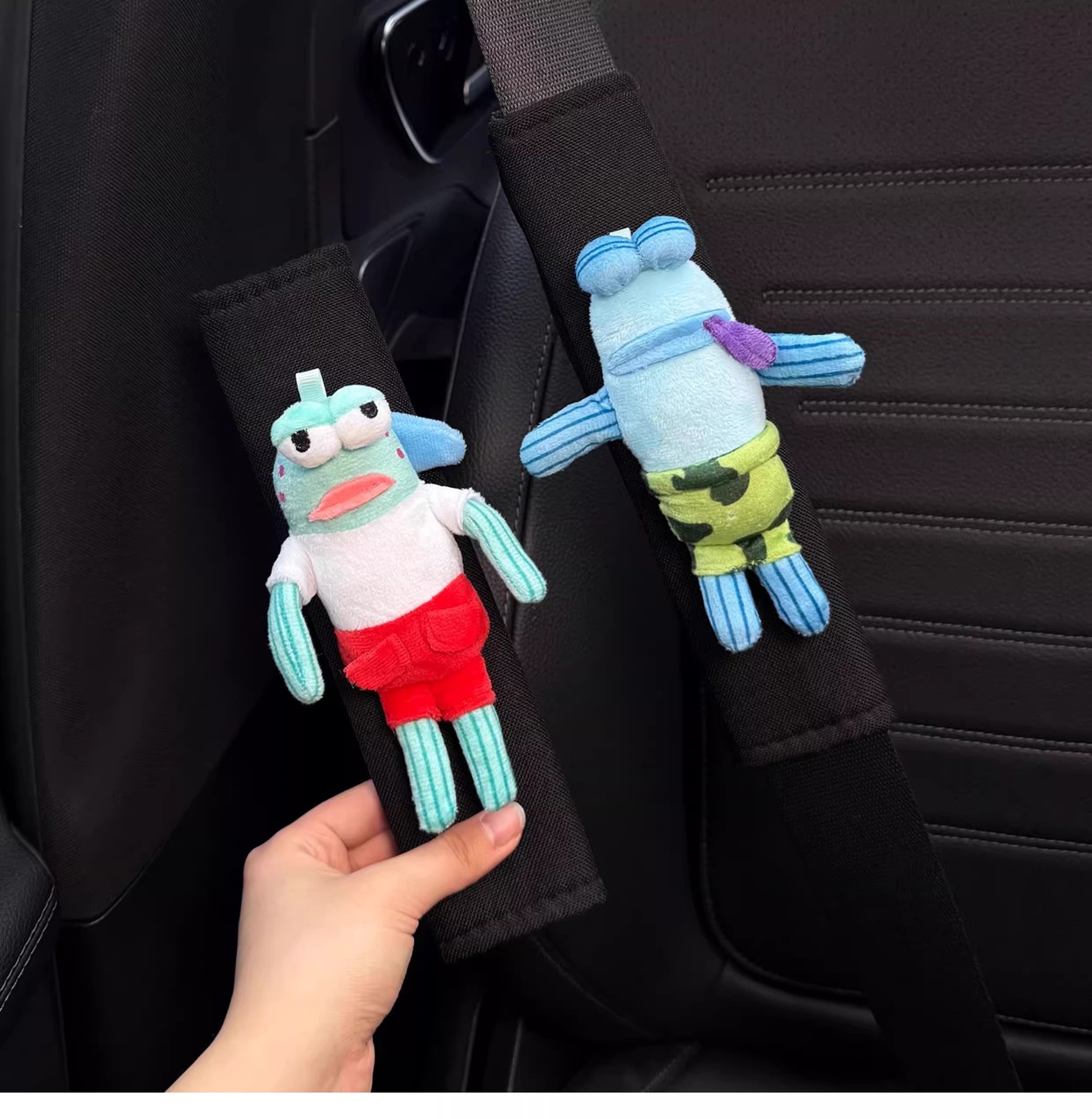 Cute Cartoon Car Seatbelt Shoulder Pads, Car Decoration, Anti-Neck Strangulation, Couple Style, Creative Doll Protective Cover