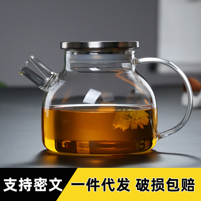 tetera de agua fría de vidrio resistente a altas temperaturas, tetera de té de alta borosilicona, horno de cerámica eléctrica, tetera de agua fría de gran capacidad, burbujas frías