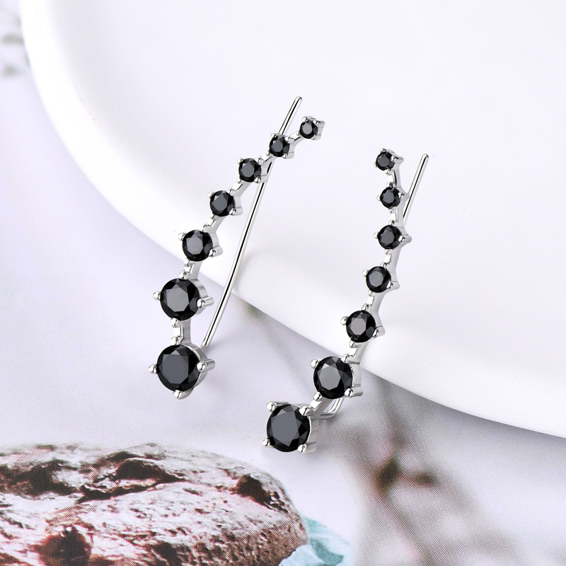 Holiday, Travel Occasion 1 Pair 925 Sterling Silver Moissanite GRA Certificate Geometric Ear Studs