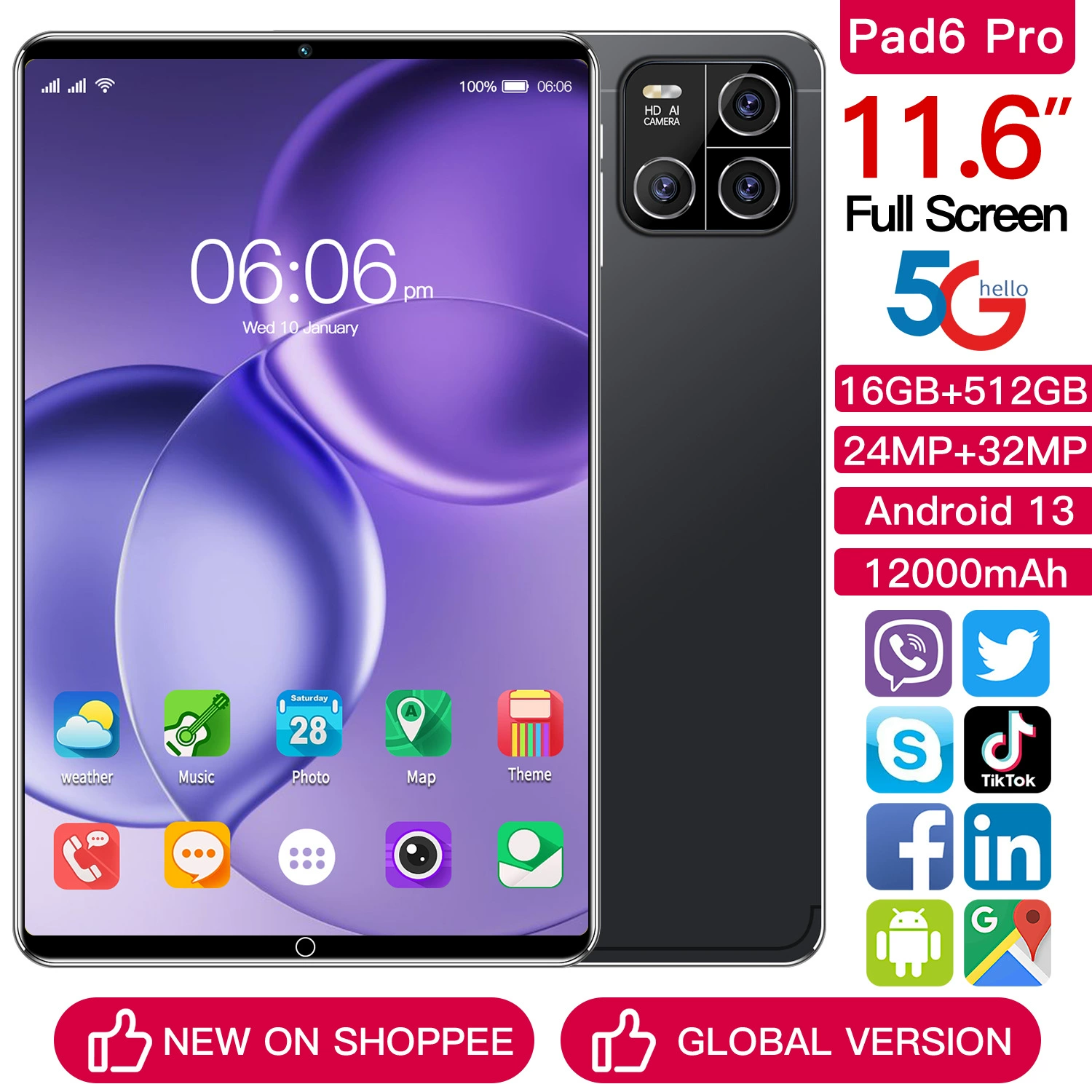 Планшетный ноутбук Pro, Android, 512G, широкий экран, защита глаз, оптовая продажа
