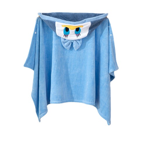 Wholesale Coral Velvet Bath Towel Cartoon Cute Thickened Soft Warm Household Children's Bathrobe Hooded Cloak Absorbent