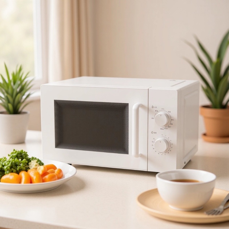 Cross-Border New Product 20L Fully Automatic European-Style Multi-Functional Household Small Mechanical Turntable Light Wave Baking Microwave Oven