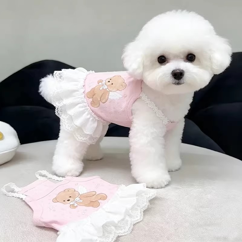 Pet cat and dog clothes spring and summer thin denim bear dog…