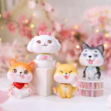 萌宠柴犬哈士奇摇头手办卡通汪汪小分队玩偶摆件汽车车载用品批发
