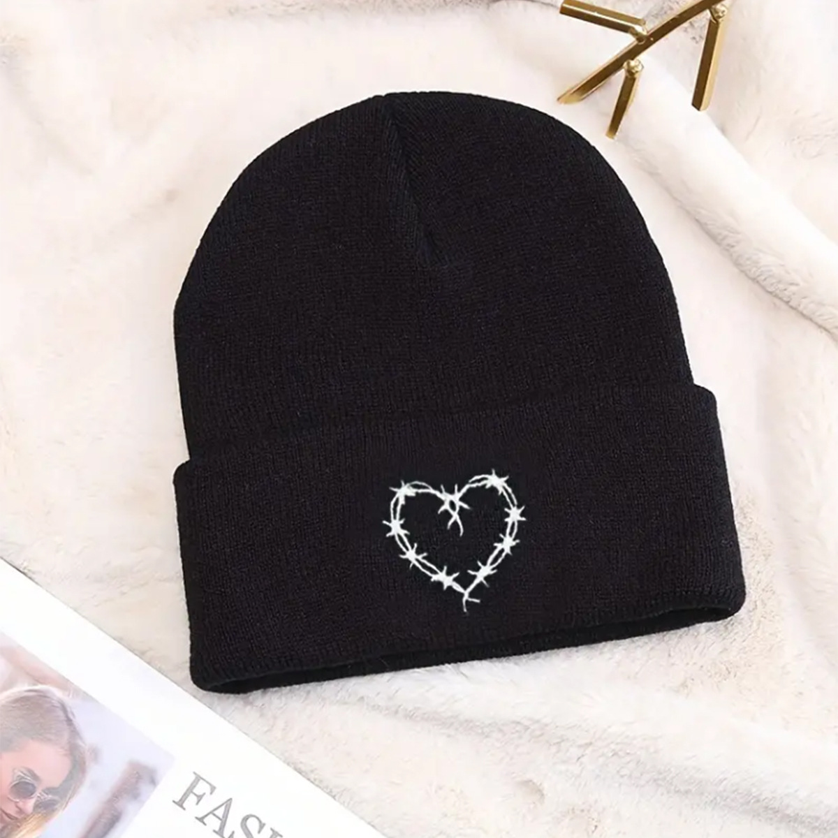 Unisexo Básico Estilo Simple Forma De Corazón Bordado Sin Alero Gorro De display picture 1