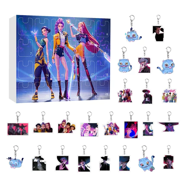 2025 Kpop Hunter Girl Group Christmas Countdown Calendar Blind Box Keychain Pendant Commemorative Gift