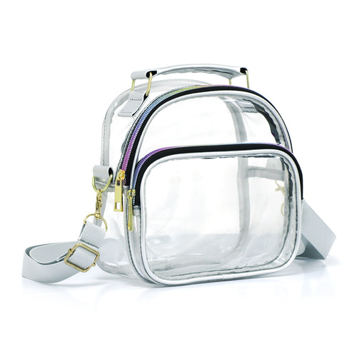 Transparent bag gathering event, PVC transparent colorful chain crossbody bag, transparent hand-held bag, concert hand-held bag