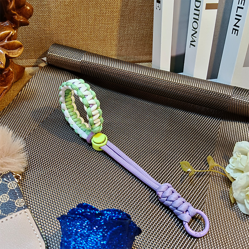 Cordón corto de muñeca hecha a mano de celebridades de Internet, color mezclado innovador, cordón para teléfono móvil anti-pérdida, llave para cámara, cordón para teléfono móvil, tarjeta