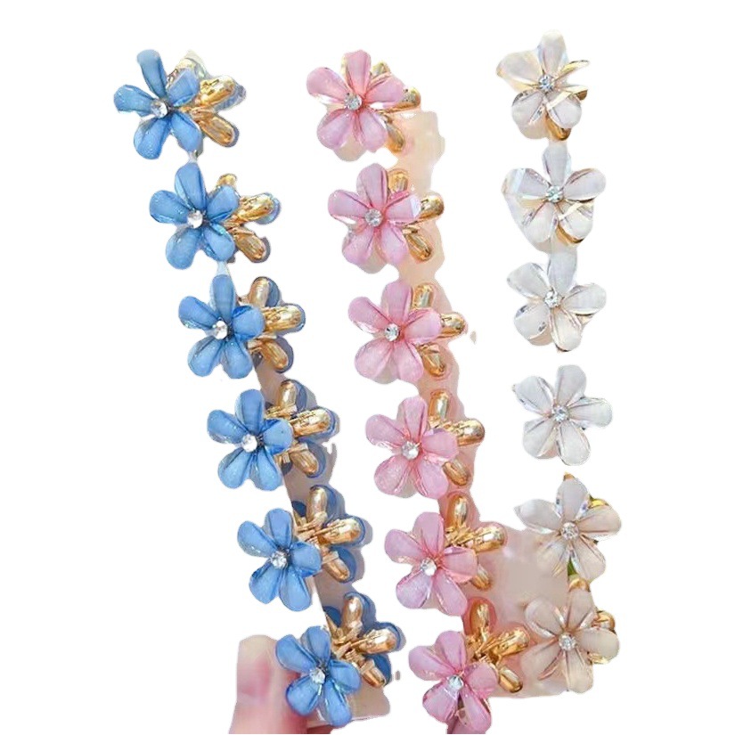 A principios de la primavera Flor de hadas pequeño clip horquilla lateral chica clip pequeño clip de tiburón clip accesorios para el cabello tocado joyería floral
