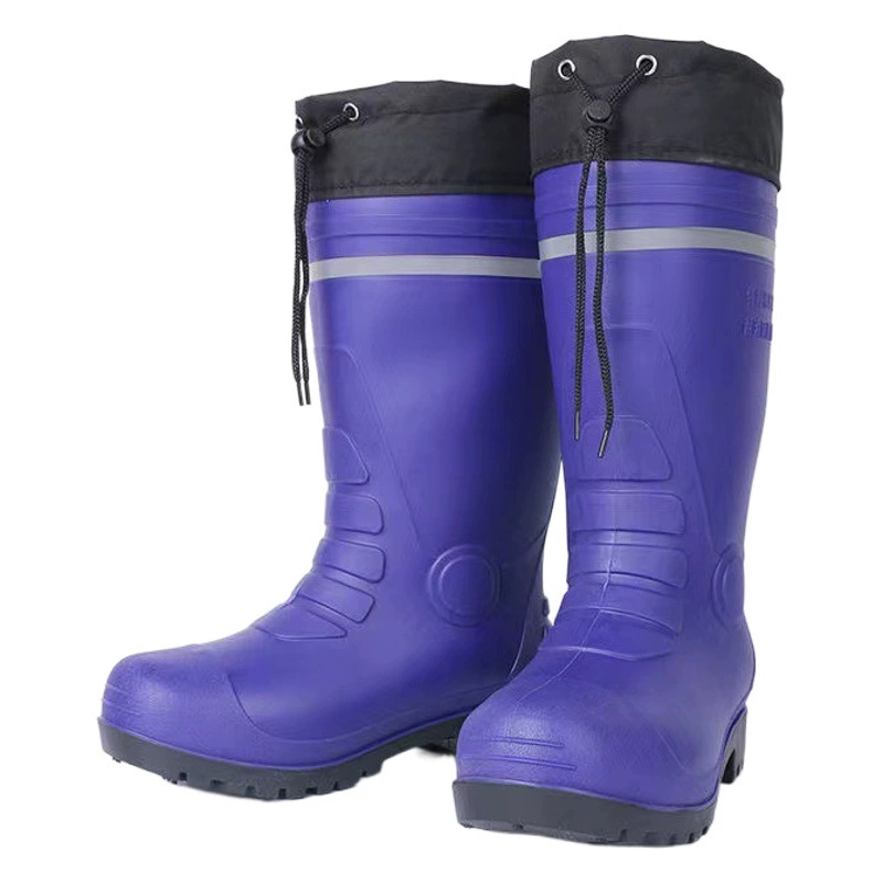 Зимние резиновые сапоги на флисовой подкладке, мужские PVC38CM, строительные площадки, трехстойкая защита труда, непромокаемая обувь, резиновая обувь для взрослых, рыбалка, сухожильная подошва