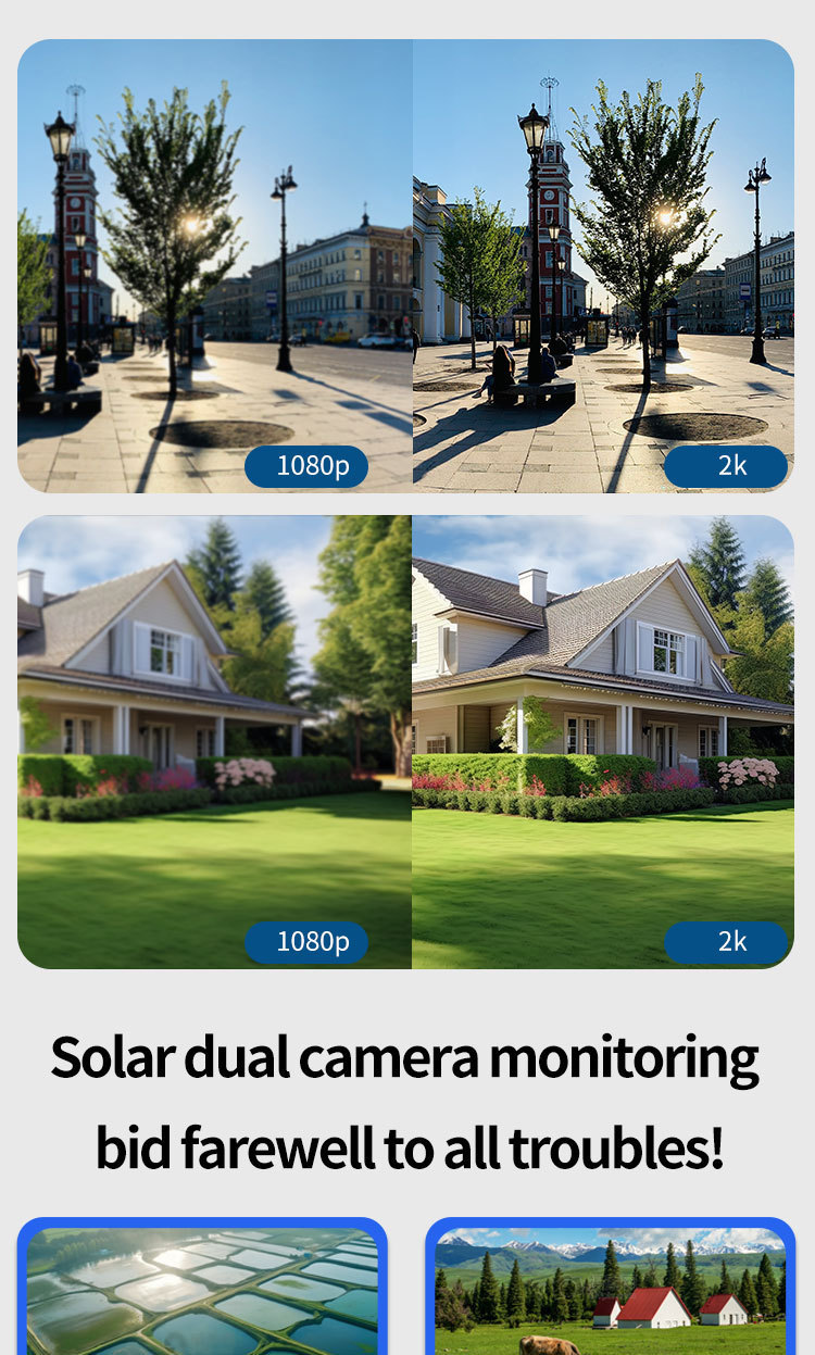 跨境 外贸太阳能监控器360度无死角手机远程室外夜视全景家用