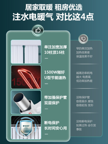 Jade Electric Radiator Home Home Heater Energy Saving Silent Water Adding Electric Radiator Water Heating Radiator